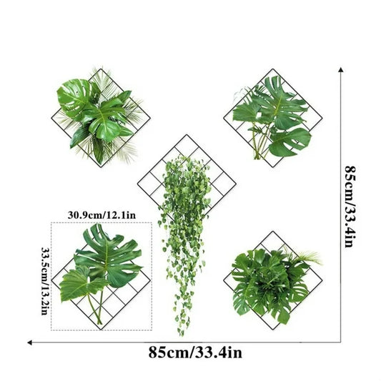3D Green Plants Wall Sticker (Set of 5 Stickers)
