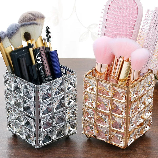 Crystal brush holder