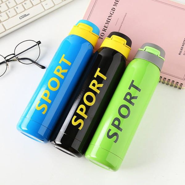 500ml Portable Sports Water Bottles Thermos With Straw