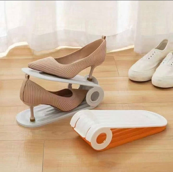 Shoe Organizer Wardrobe Stracker , Footwear Support Slot Holder, Space Saver Shoes Storage Rack