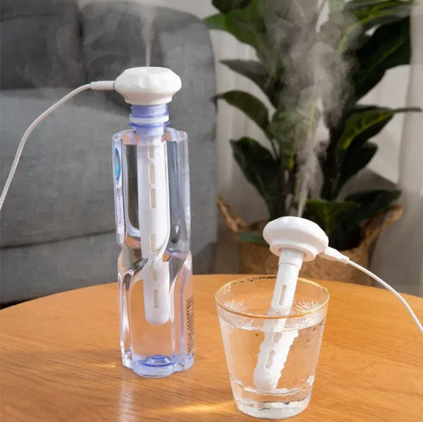 USB Mini Ultrasonic H20 Air Humidifier, LED Lamp USB Water Bottle Cup, Mist Maker With Cool Light For Office