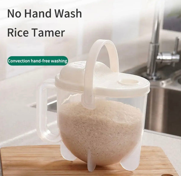 Quick Automatic Rice Washer, Filter Rice Sieve Colander Basket, Plastic Handle Washing Rice Machine