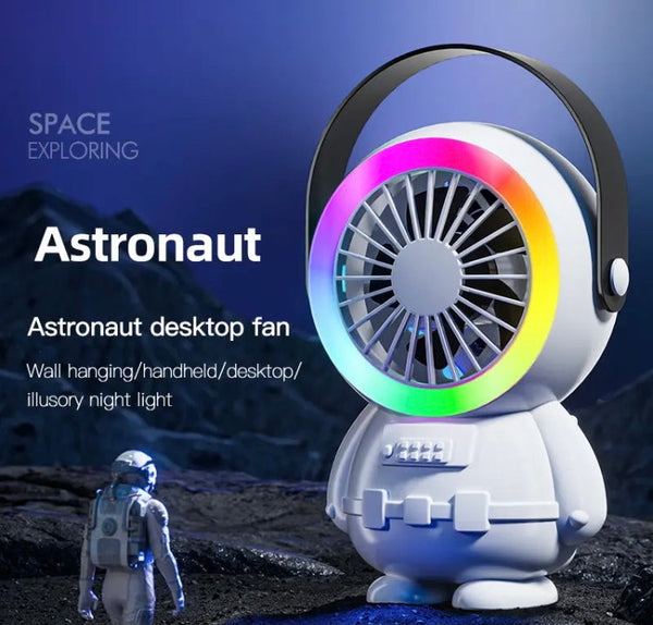 Astronaut Mini USB Fan, Spaceman Small Desktop Fan, Light Portable Handheld Fan