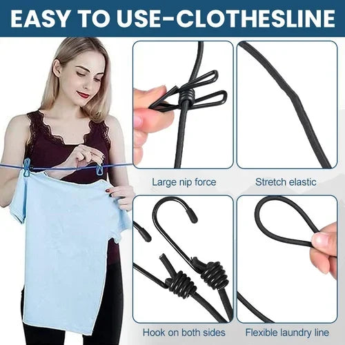 Portable Elastic Clothesline