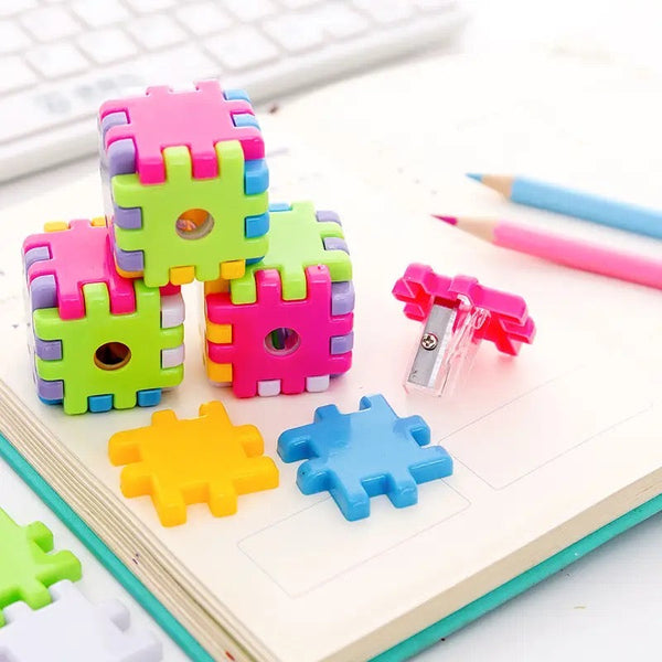 Cube Pencil Sharpener, Creative Lovely Puzzle Shape Pencil Roller, Pencil Cutting Machine, Single Holes Pencil Sharpener