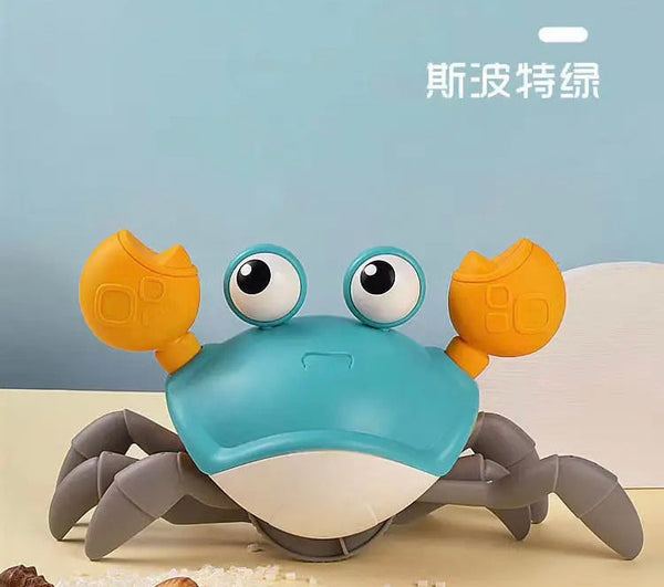 Baby Crawling Crab Toy, Rechargeable Electric Crab Run Away, LED Light Up Kids Toddler