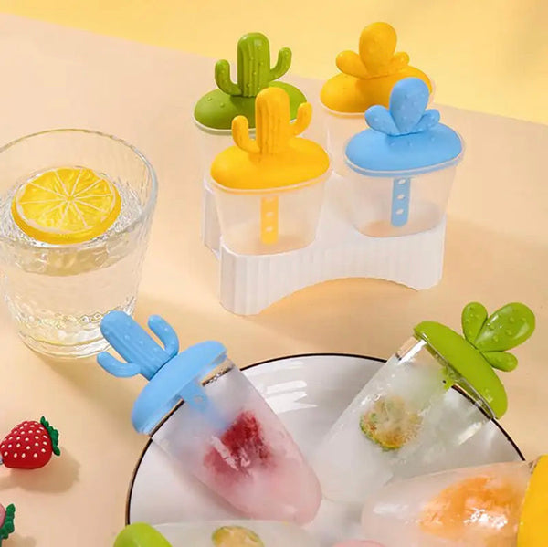 Cactus Shape Popsicle Molds, Six Grid Ice Mold, Reusable Popsicle Mold Ice Pop Maker