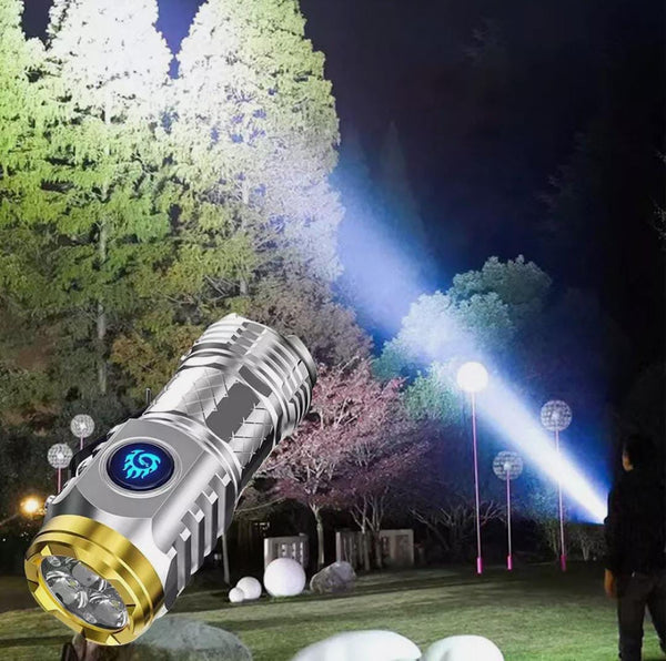 Three-Eyed Monster Mini Flashlight, Long Range Powerful Flash Light, Rechargeable Portable Outdoor Light