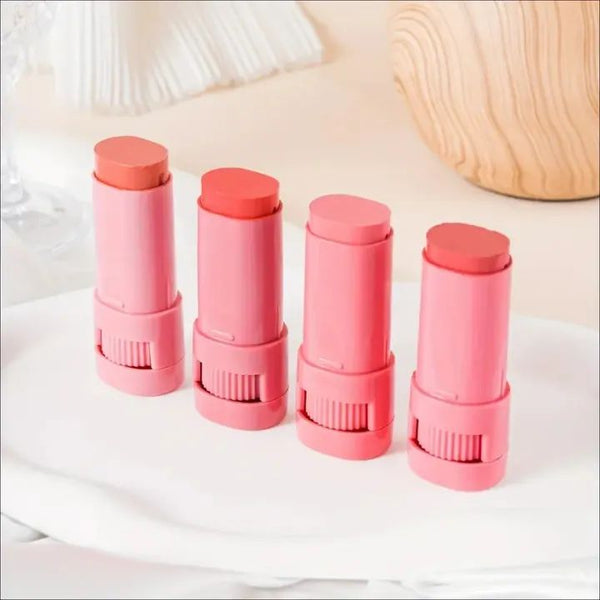 Pigmented Blush Stick, Solid Balm Matte Blush Contouring Stick, Long Lasting Water Resistant Blush Stick