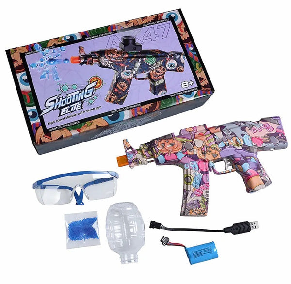 Printed Water Bomb Gun, Outdoor Gel Bullet Toy, Electric Shock Wave Shooting Gun