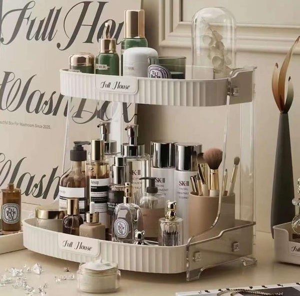 Double Layer Bathroom Organizer Shelf, Cosmetic Storage Rack, Makeup Storage For Desk