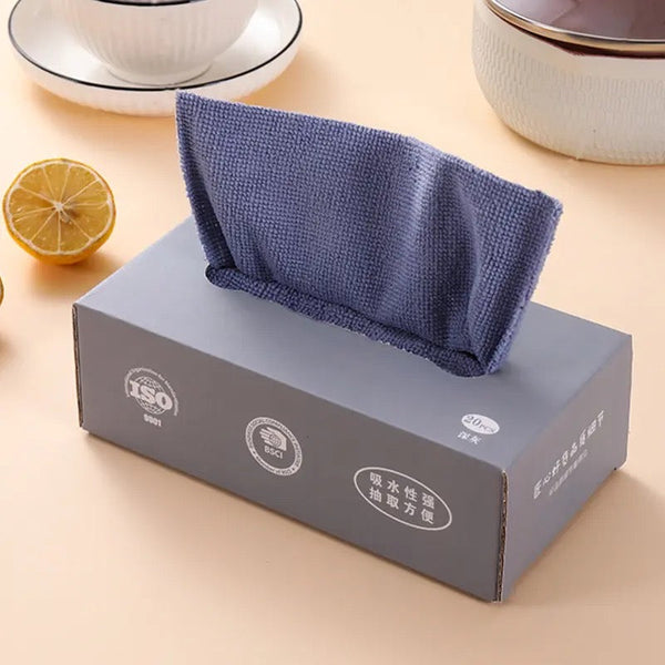 Set Of 10 Dishwashing Towel, Reusable Dish Cloths Box, Detachable Magic Cloth, Ultra Fine Fiber Cloth, Kitchen Absorbent Towel, Multipurpose Dish Wiping Rags, Magic Cleaning Towels for Kitchen