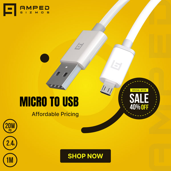 Fast Charge Android (Micro) USB Charging Cable (1 M) - 2.4A - Pmart