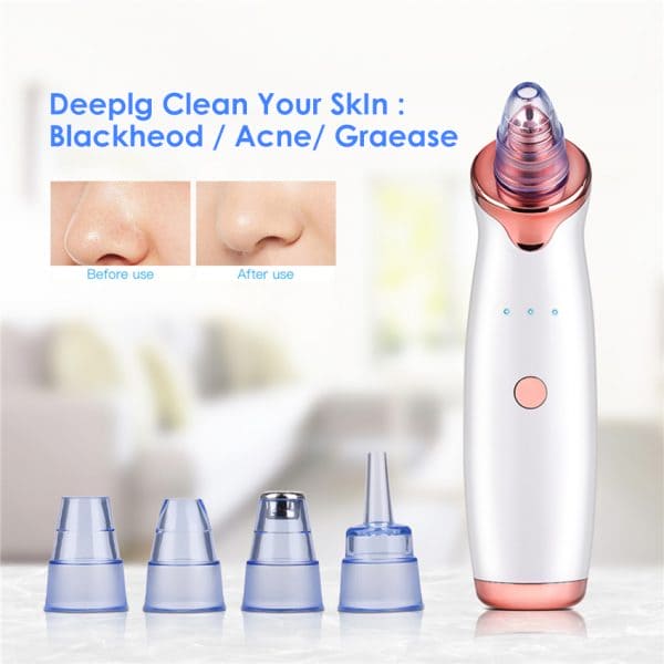 Bubble Black Head Remover, Vacuum Pore Cleaner, Acne Cleanser, Black Spots Removal, Face Nose Deep Cleaning Tools, Pimple Pore Cleansing Device, Beauty Skin Care Tool, 5 Sensors USB Rechargeable Blackhead Vacuum Cleaner Kit for Women and Men