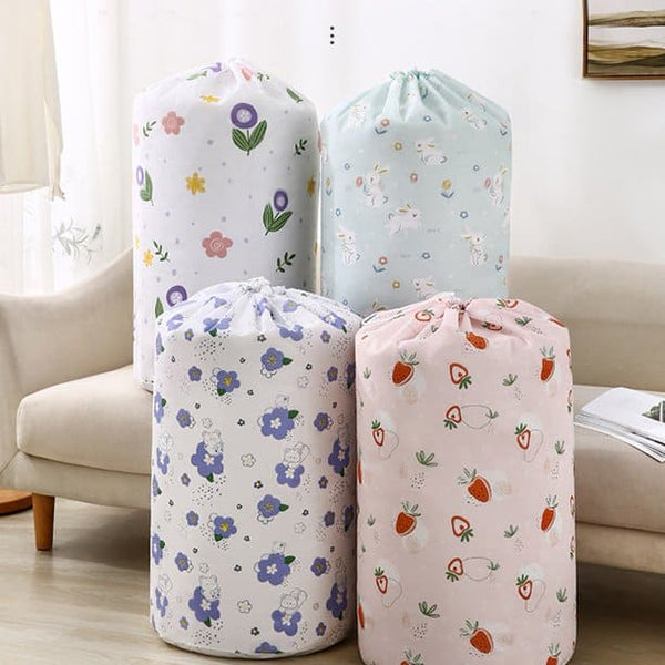 Drawstring Buggy Bag, Large Capacity Quilt Sorting Bag, Clothes Luggage Moving Cylinder Bag, Closet Closing Organizer Bag, Foldable Wardrobe Organizer, Dustproof Thickened Clothing Storage Bag, Vertical Blanket Storage Bag, Bedding Storage Pouches