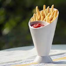 French Fry Holder With Dipping Sauce Cup