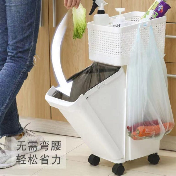 Moveable Kitchen Trolley With Garbage Bin